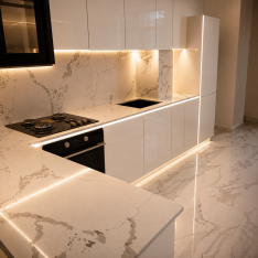 Blat bucatarie Cuart Crystal Calacatta Silva