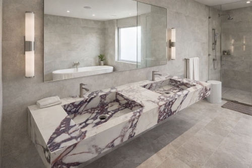 Lavoar cu 2 cuve Calacatta Viola