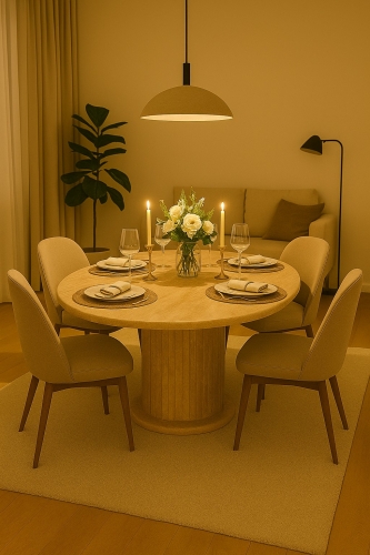 Masa dining din travertin