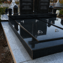 Monument funerar complet dublu cu cruce din granit Negru Galaxy